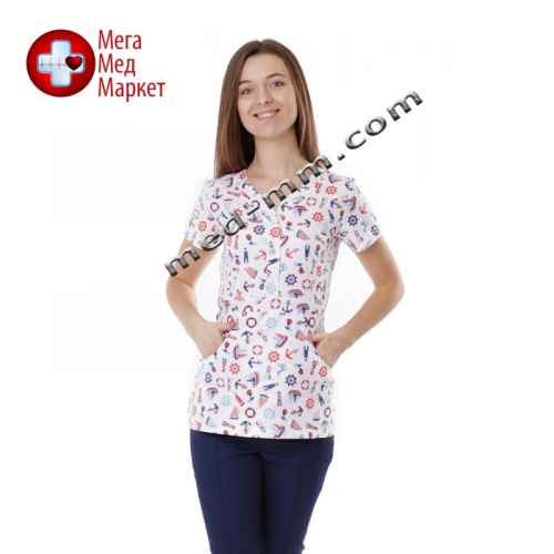 Медицинская куртка женская Бали Морские №1118